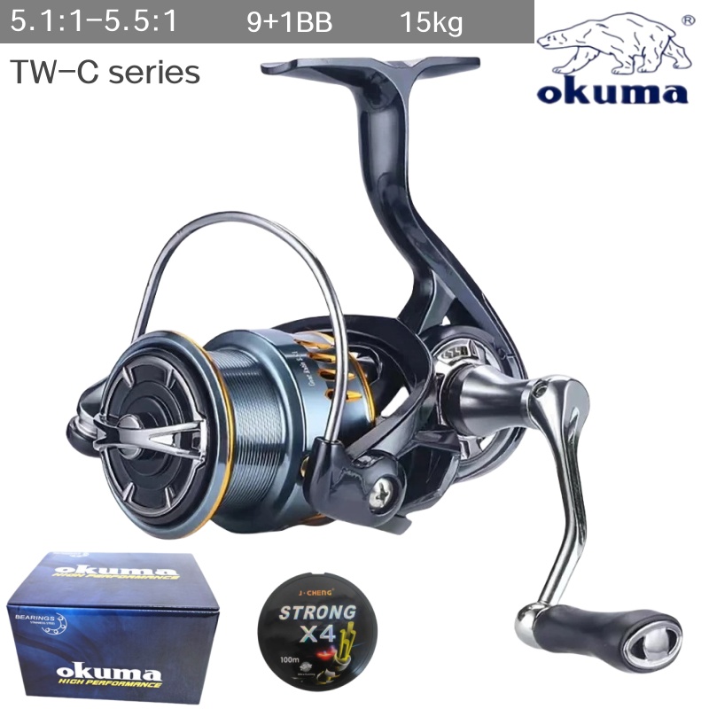 Fishing Boat Steering Wheel - รอกสปินนิ่งรุ่นใหม่จากโอคุมะ อัตราทด 5.5:1 แรงเบรกสูง 15 กก.